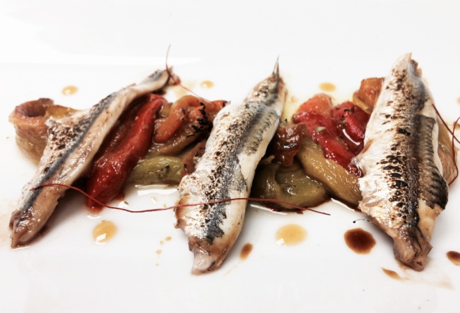 Boquerones asados